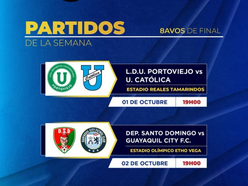 Copa Ecuador 2025: Portoviejo y Santo Domingo buscan dar la sorpresa en los octavos de final