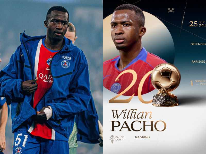 ¡Orgullo Tricolor en la élite mundial! Willian Pacho brilla y conquista el puesto 20 en el Balón de Oro 2026