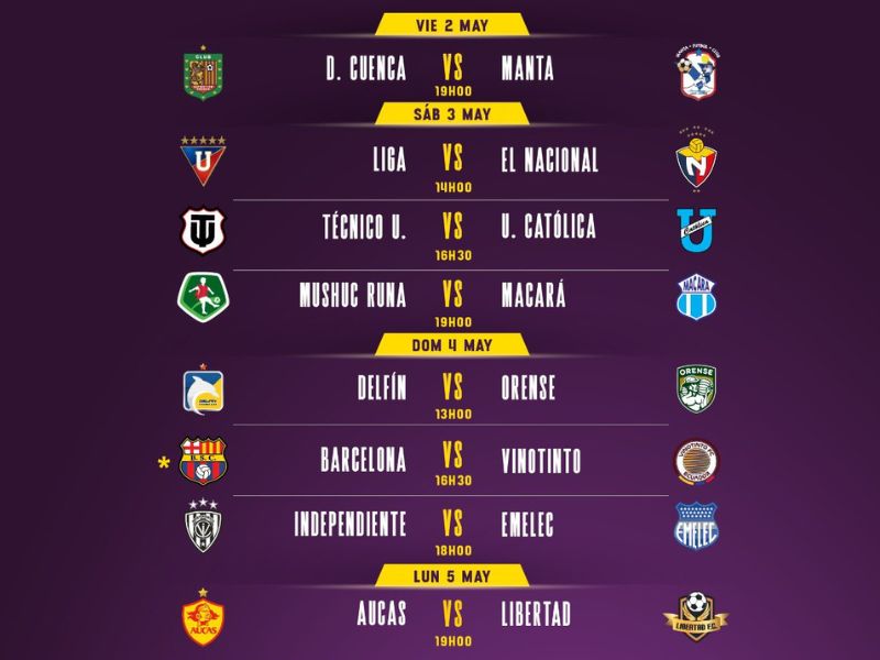 Calendario completo de la Fecha 11 de la LigaPro Ecuabet 2025